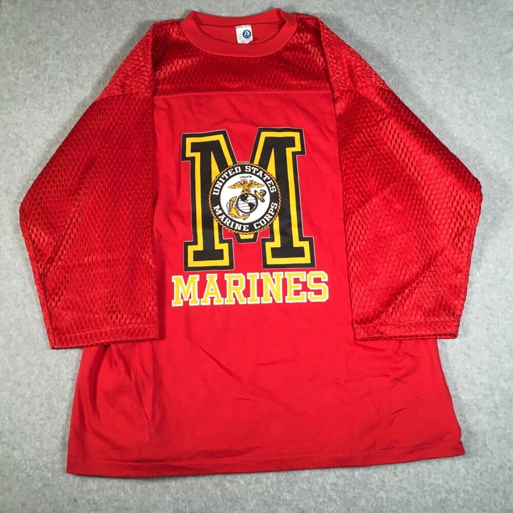 Vintage 70s Artex USMC US Marine Corps Heavy Raglan T Shirt Mens Size Large